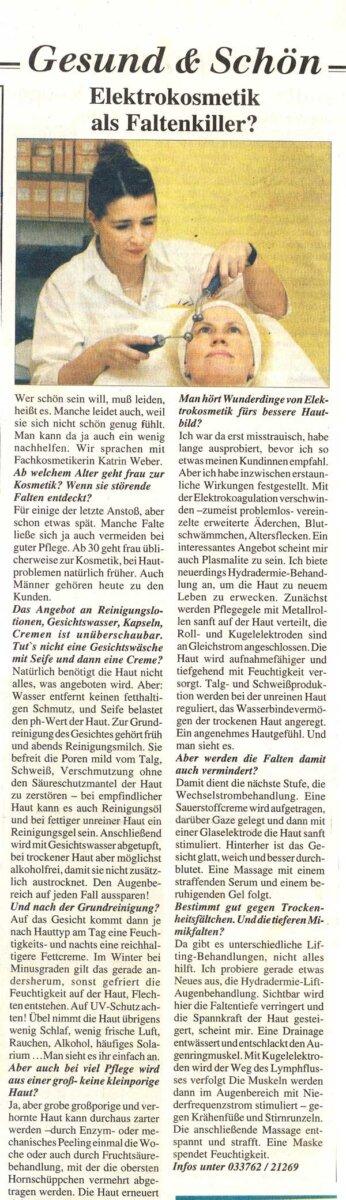 Aus der Schönheits-Praxis in Zeuthen